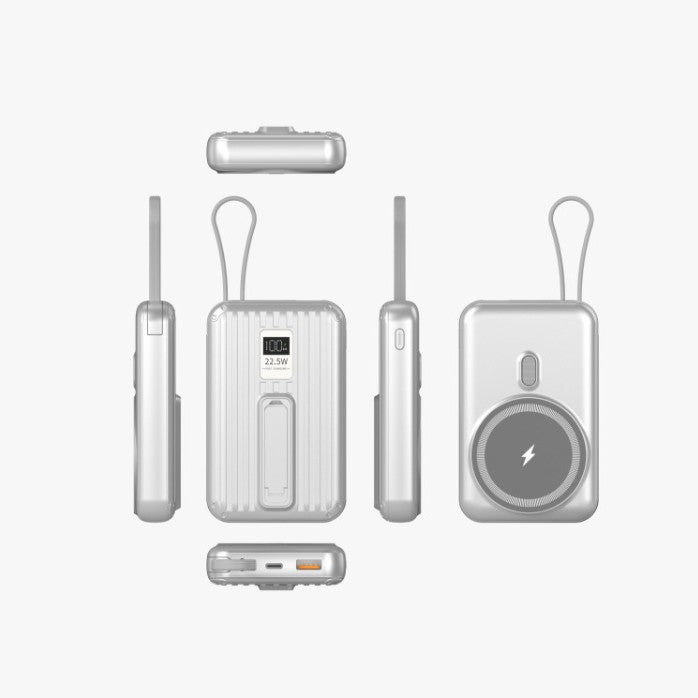 Portable power bank with integrated magnetic charger and digital display Stornfield