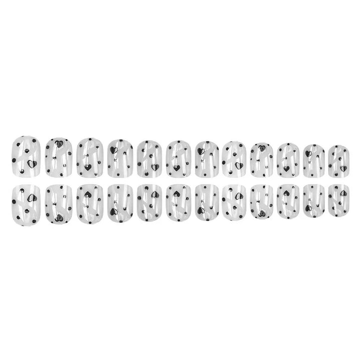 Nail art set with fashionable heart and dot design Stornfield
