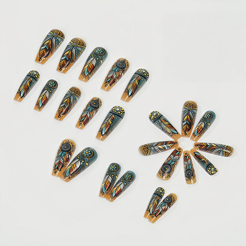 Creative feather design artificial nails Stornfield