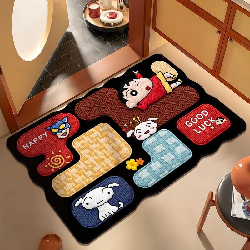 Playful Cartoon Cat-Themed Area Mat