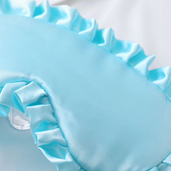 Women's nan satin-gloss eye mask with ergonomic contour, frilled ruffle edge, and gentle padding Stornfield