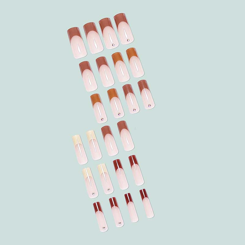 Glamorous artificial nails with rhinestone highlights Stornfield