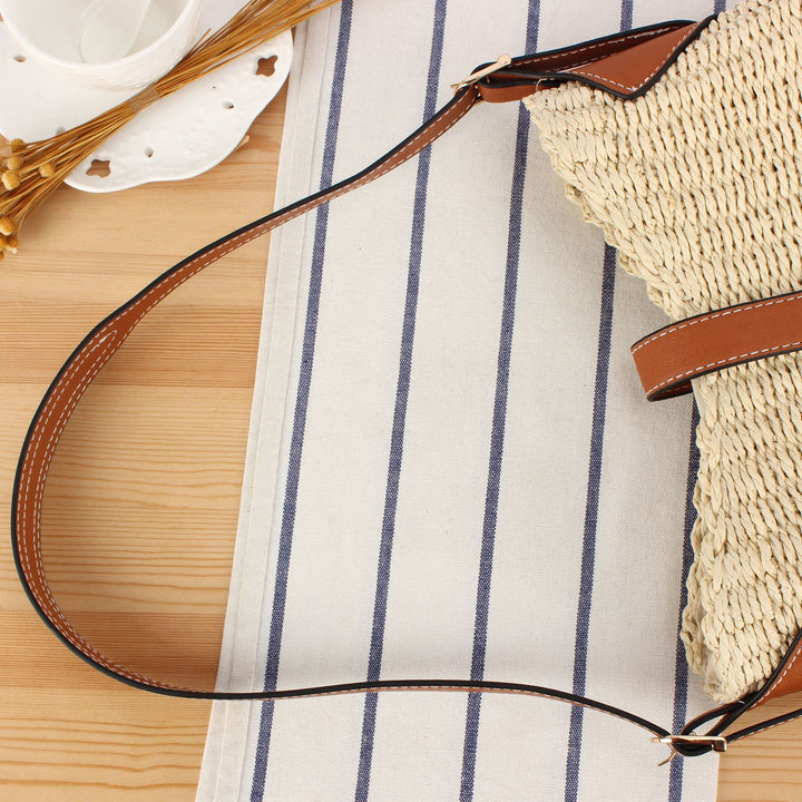 Braided shoulder bag with elegant leather accents Stornfield