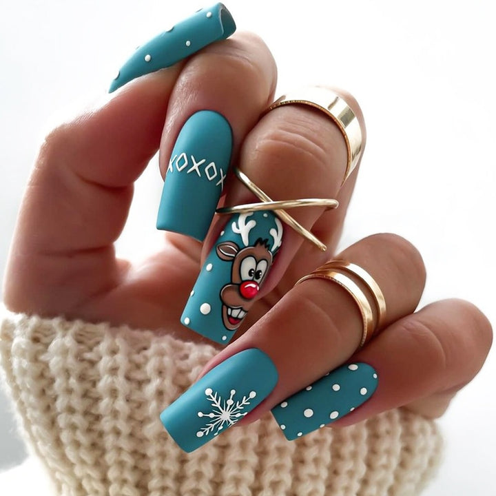 Artificial nail set with festive winter theme Stornfield
