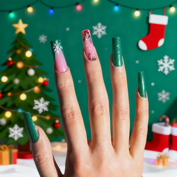 Festive Themed Press-On Nail Art Set Stornfield