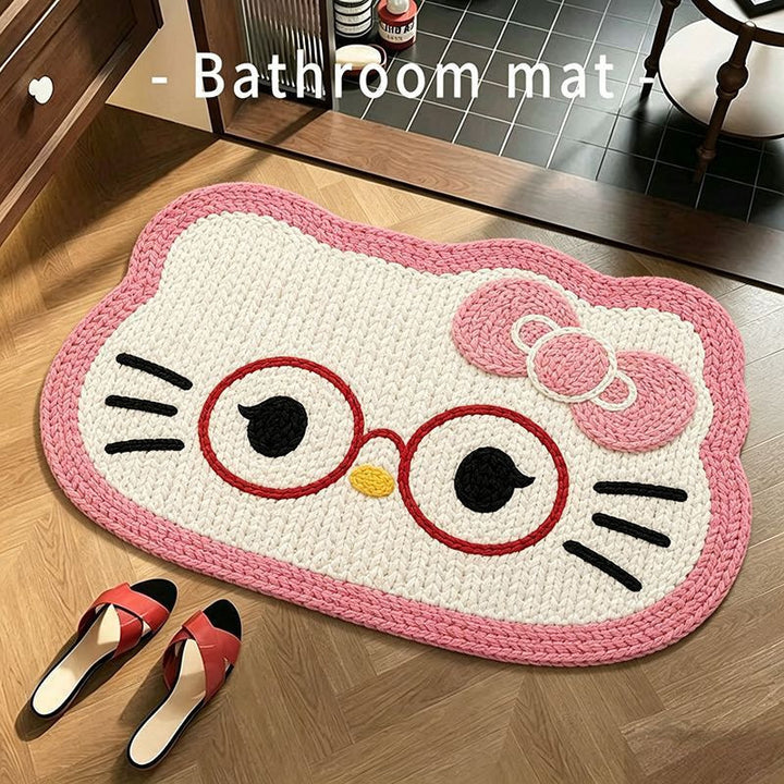 Bear-Shaped Plush Bathroom Mat