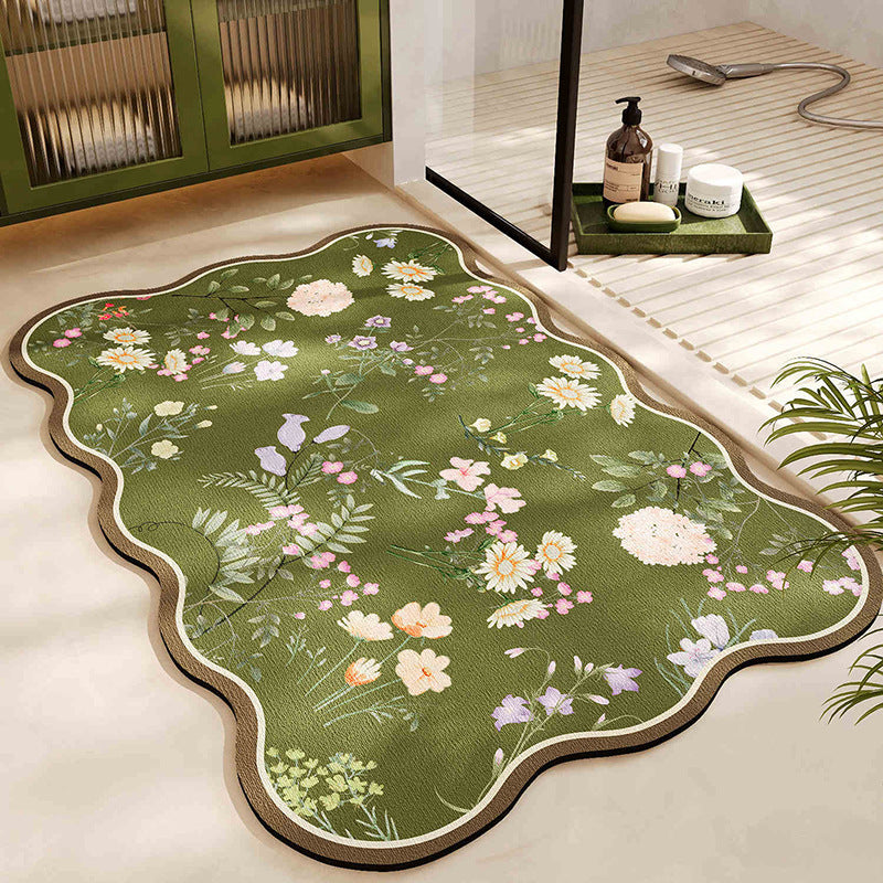 Plush Leaf-Shaped Bath Mat