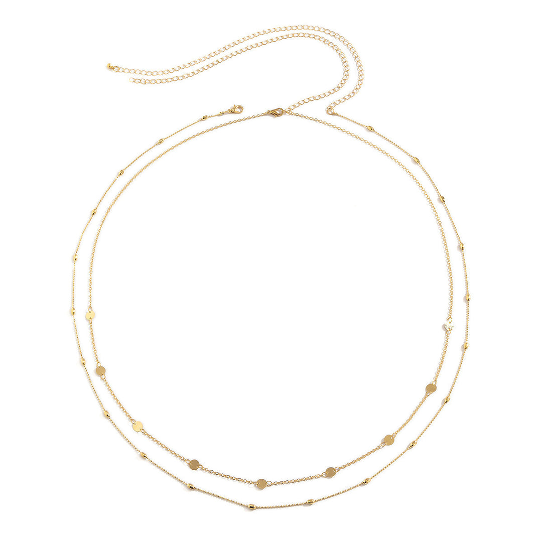 Double Layered Sleek Silver Chain Necklace Stornfield