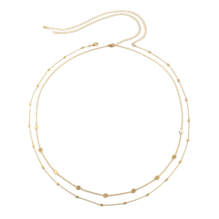Double Layered Sleek Silver Chain Necklace Stornfield