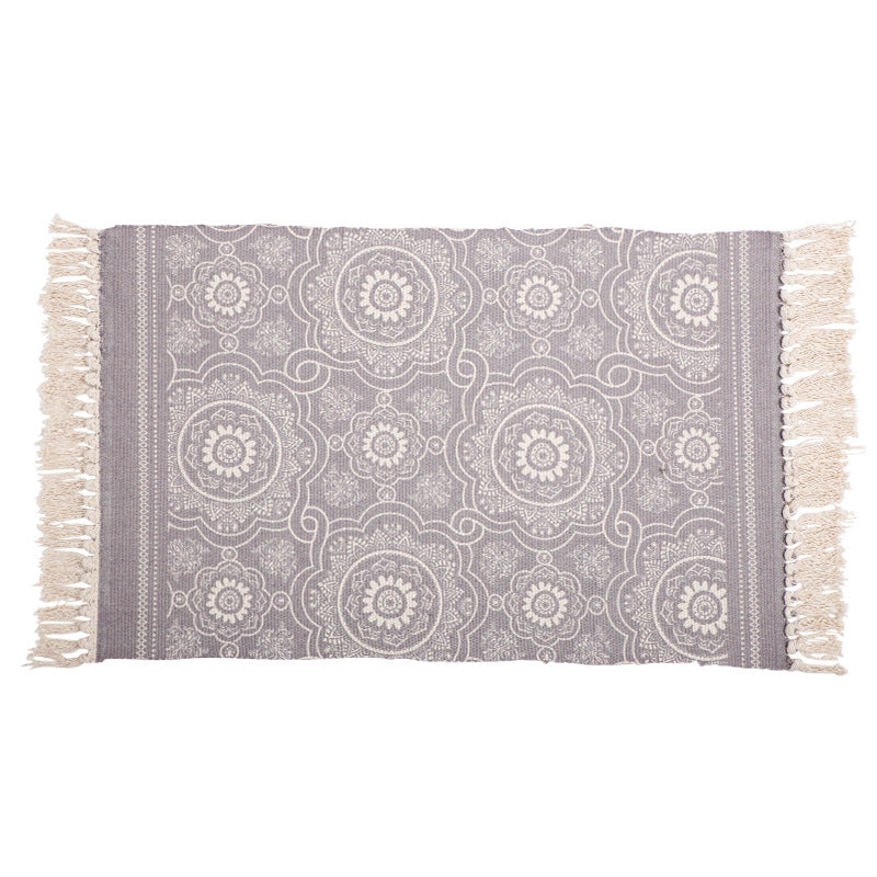 Decorative runner for dining table and console in Boho-Mandala design with fringes Stornfield