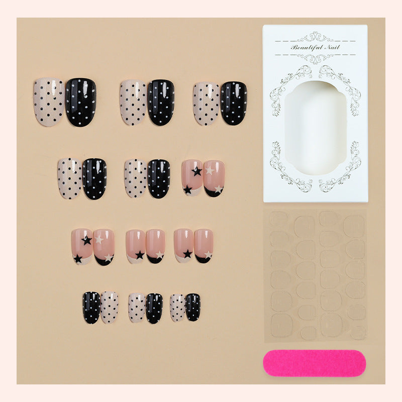 Chic Polka Dot and Star Press-On Nail Set Stornfield