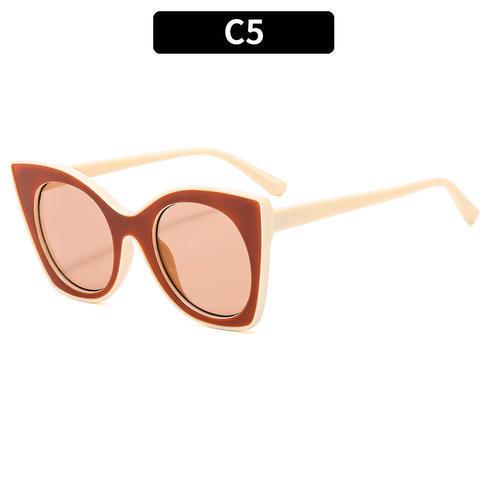 Fashion-Forward Geometric Cat-Eye Sunglasses