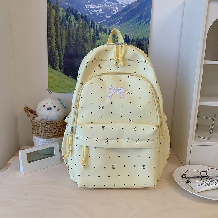 Polka Dot Design Backpack with Multi-Pocket Features Stornfield