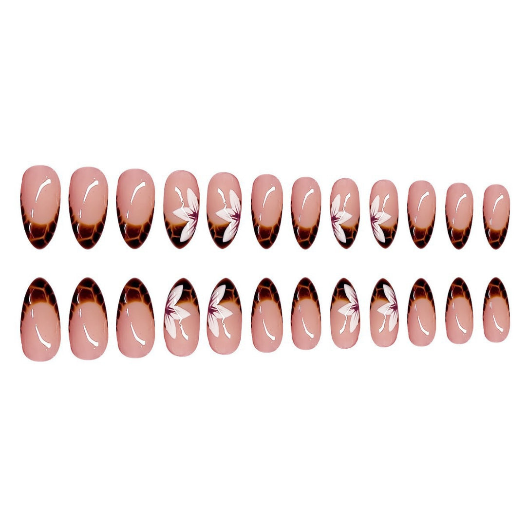 Floral and Geometric Press-On Nail Art Stornfield
