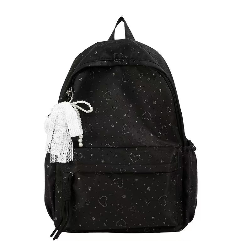 Backpack with Playful Heart Design and Practical Compartments Stornfield