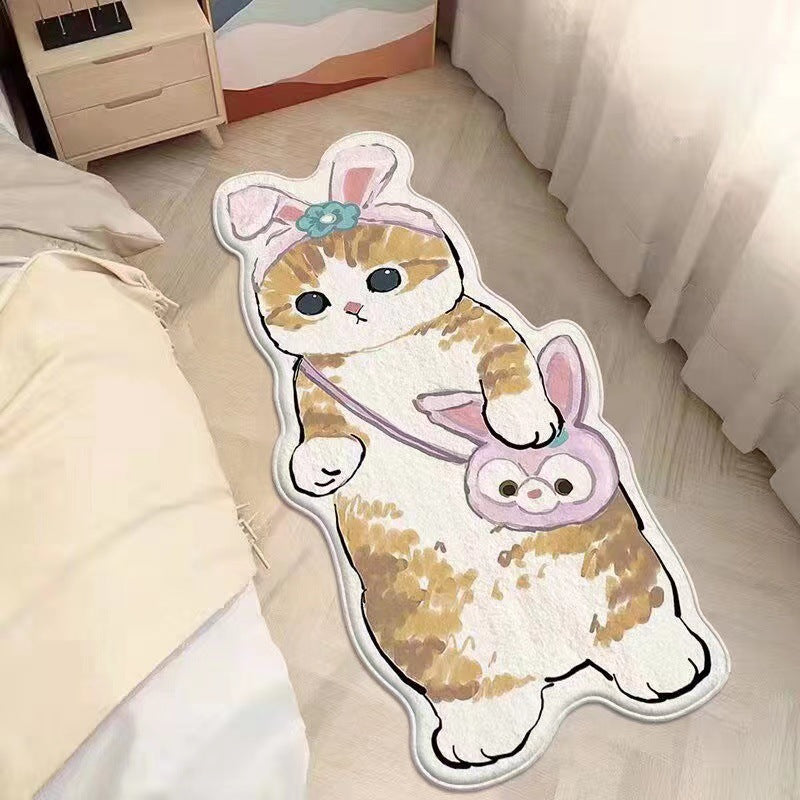 Cartoon Cat-Themed Area Rug