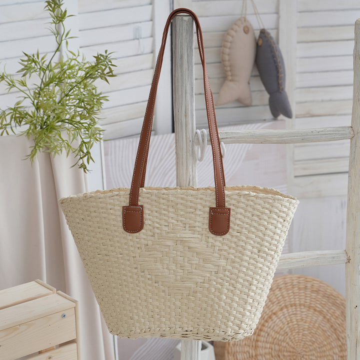 Elegant basket bag with high-quality leather handles Stornfield