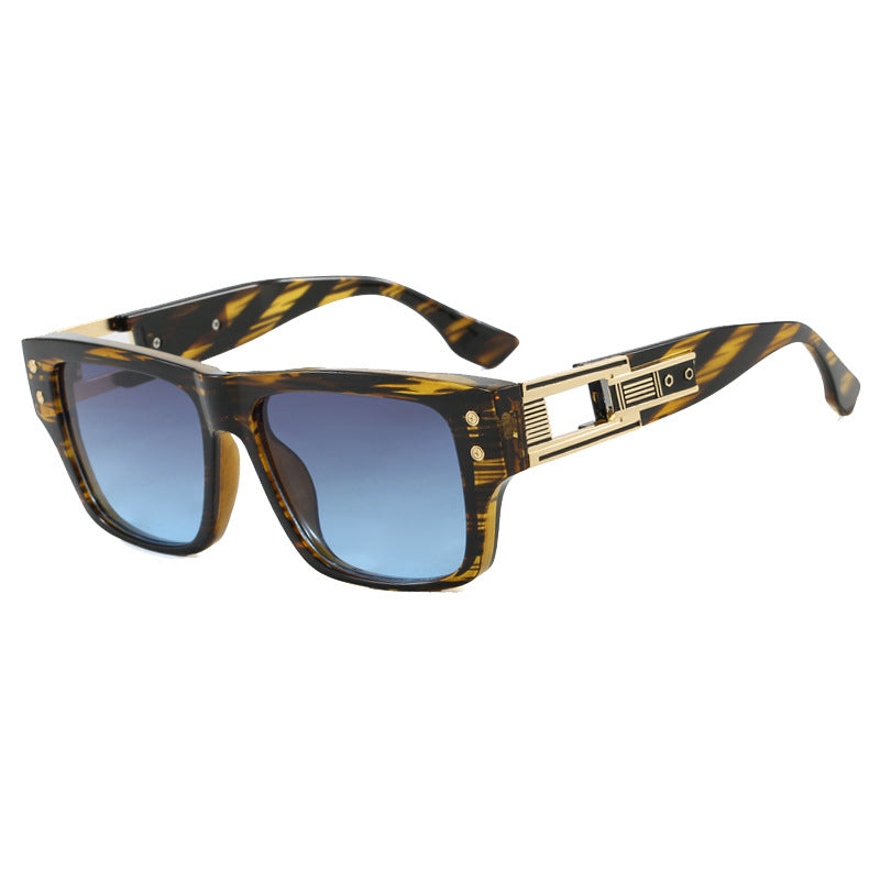 Women’s trendy square sunglasses with elegant gold decorative structure Stornfield