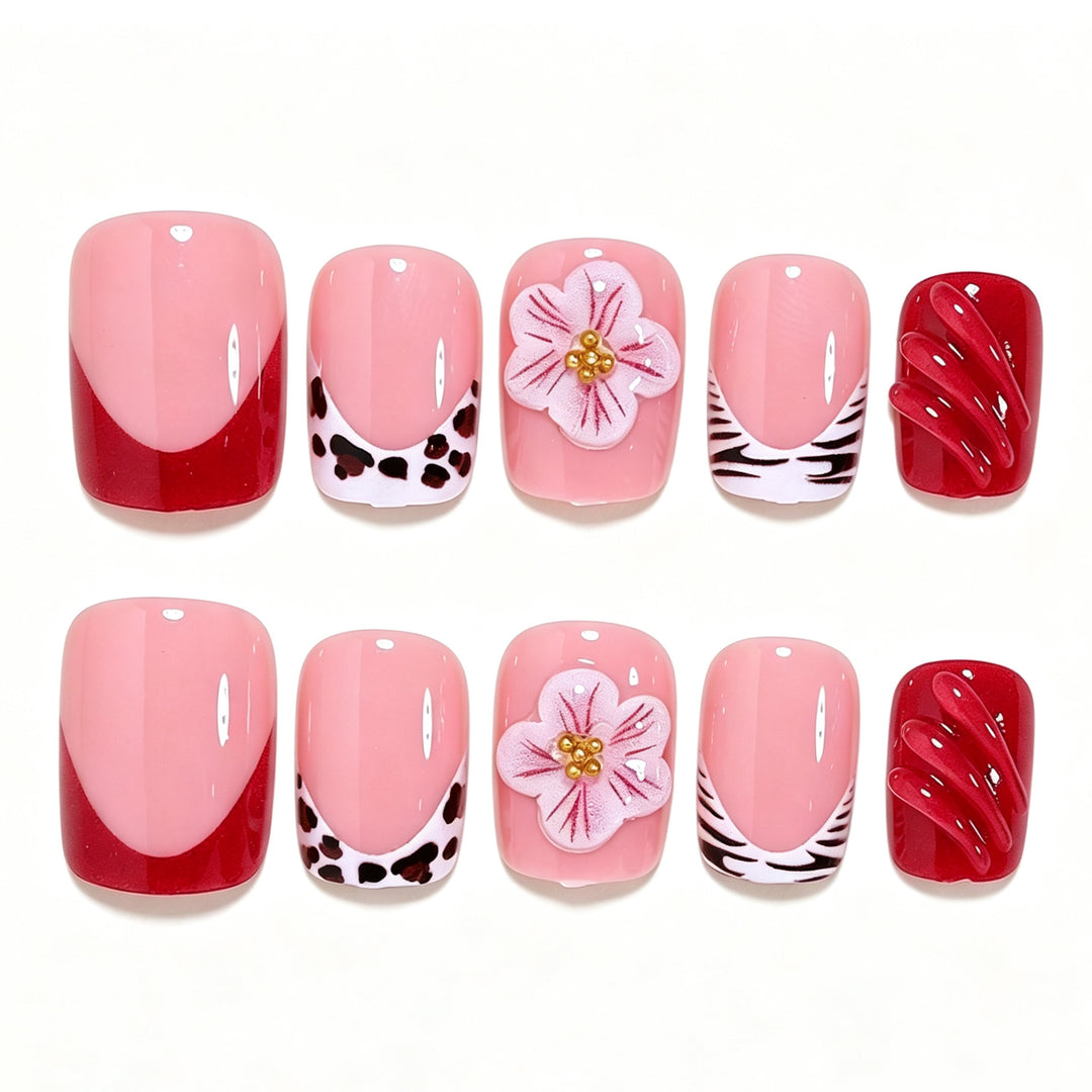 Decorative Floral Press-On Nail Art Set Stornfield