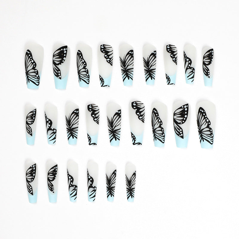 Artistic printed nails with butterfly design Stornfield