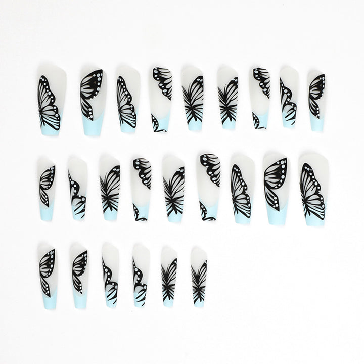 Artistic printed nails with butterfly design Stornfield