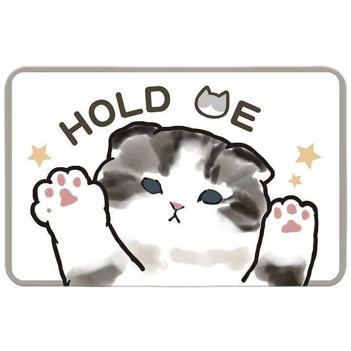 Cute Cat-Themed Plush Bath Mat