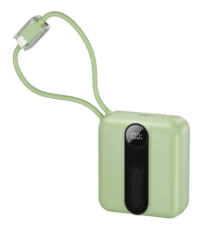 Portable power bank with integrated fast charging cables and digital charging status indicator Stornfield