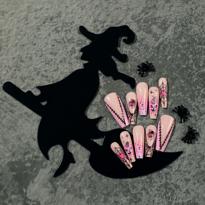 Creative Nail Art with Spider Web and Halloween Design Stornfield