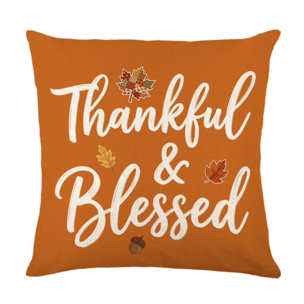 Decorative Autumn Basket Pumpkin Sunflower Square Pillow Cover with Hidden Zipper