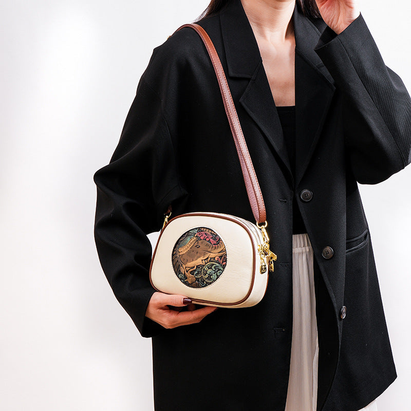 Artistic Embellished Crossbody Bag