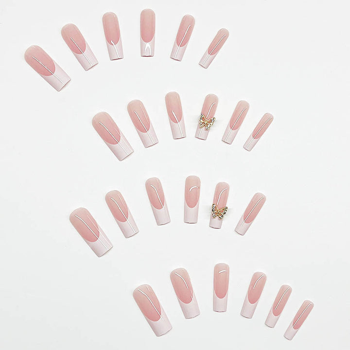 Elegant artificial nail set with butterfly accents Stornfield