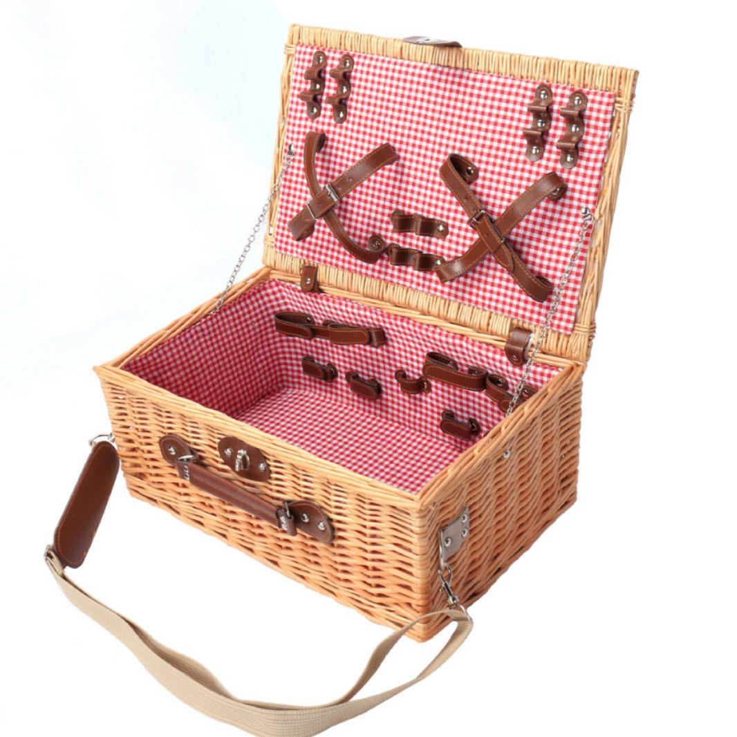 Ladies picnic basket with dish set and carrying shoulder strap Stornfield