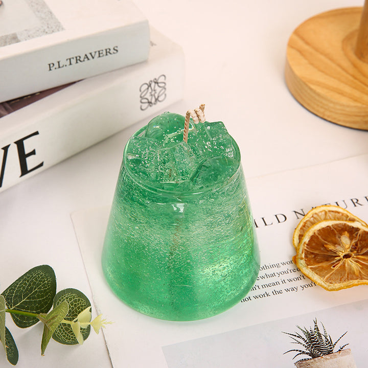 Gel-Pudding Decorative Scented Novelty Candle with Embedded Ice-Effect Texture