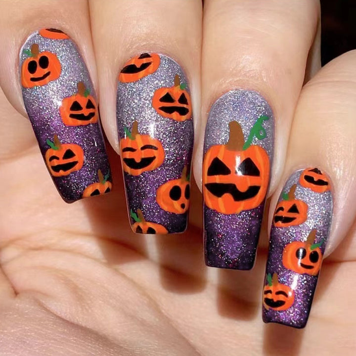 Halloween-Themed Long-Lasting Press-On Nail Art Stornfield