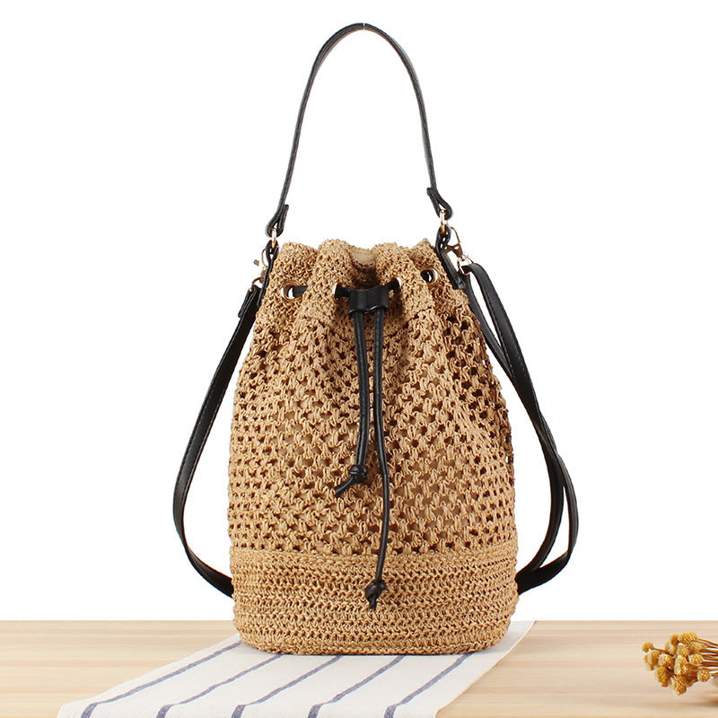 Braided Bucket Bag Made of Natural Material Stornfield