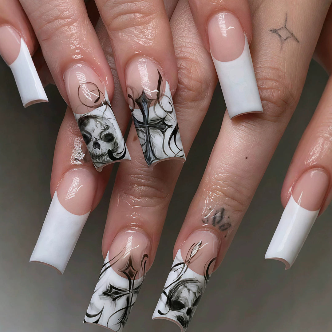 Artistic Skull Nail Art Tips Stornfield