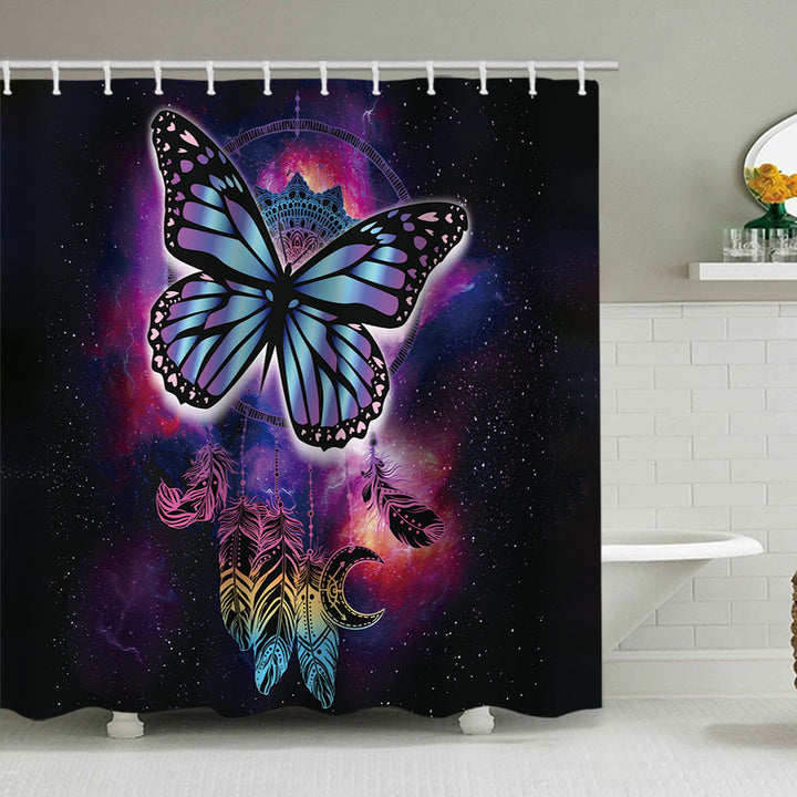 Butterfly-Inspired Floral Shower Curtain Stornfield