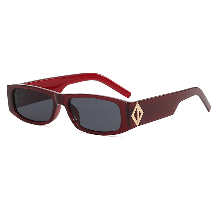 Women's fashionable rectangular sunglasses with stylish metal application Stornfield