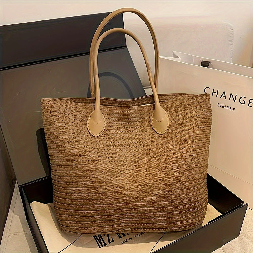 Spacious Tote Bag Made of Braided Natural Material Stornfield