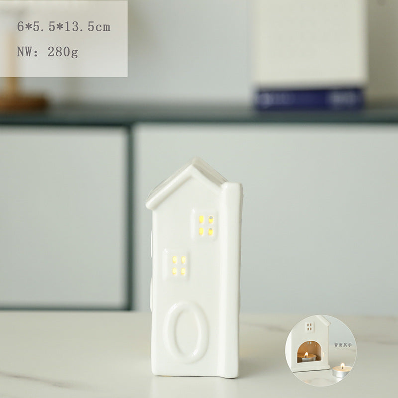 Ceramic House-Shaped Candle Holder Stornfeild
