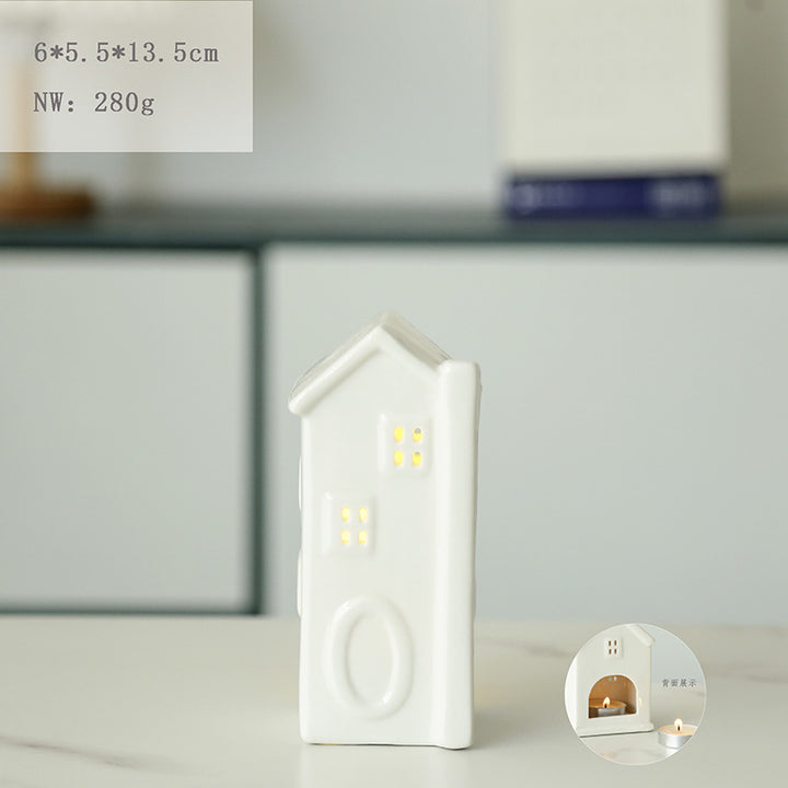 Ceramic House-Shaped Candle Holder Stornfeild