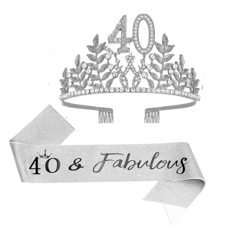 Women's Glamorous Birthday Crown with Shining Rhinestones Stornfield