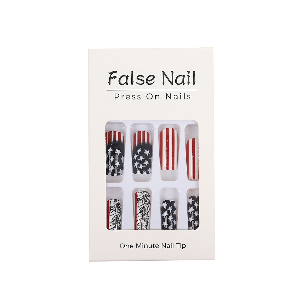 Creative artificial nails with patriotic design Stornfield
