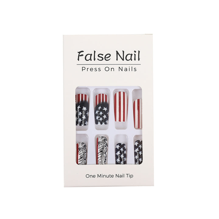 Creative artificial nails with patriotic design Stornfield
