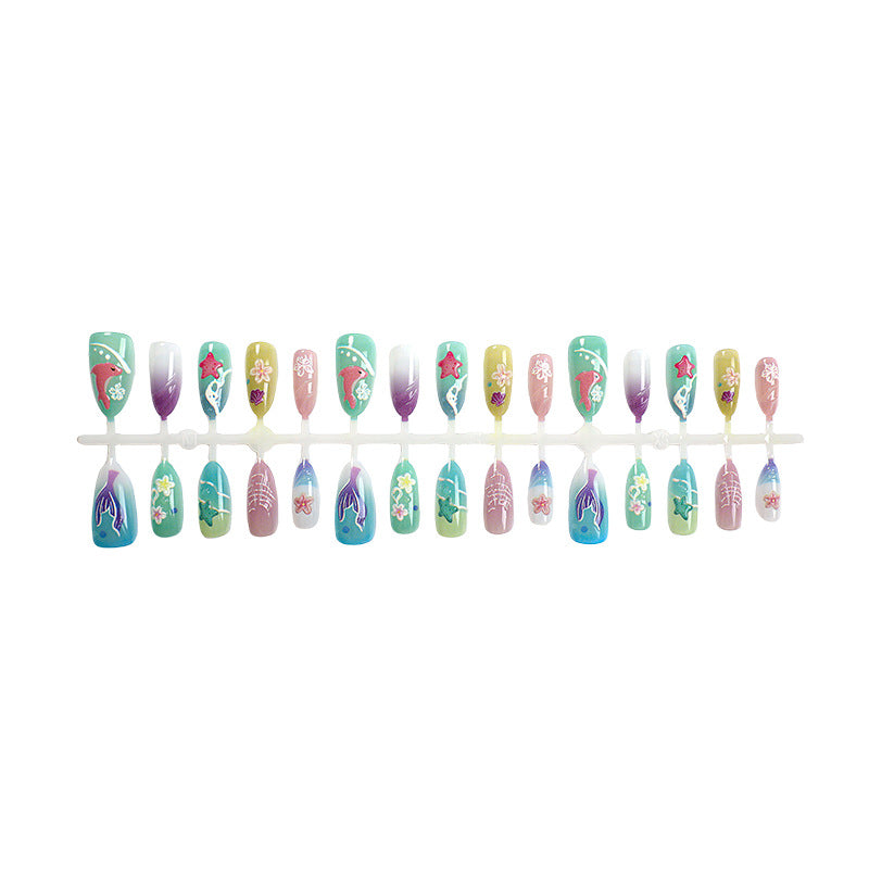 Artistic Undersea Press-On Nails