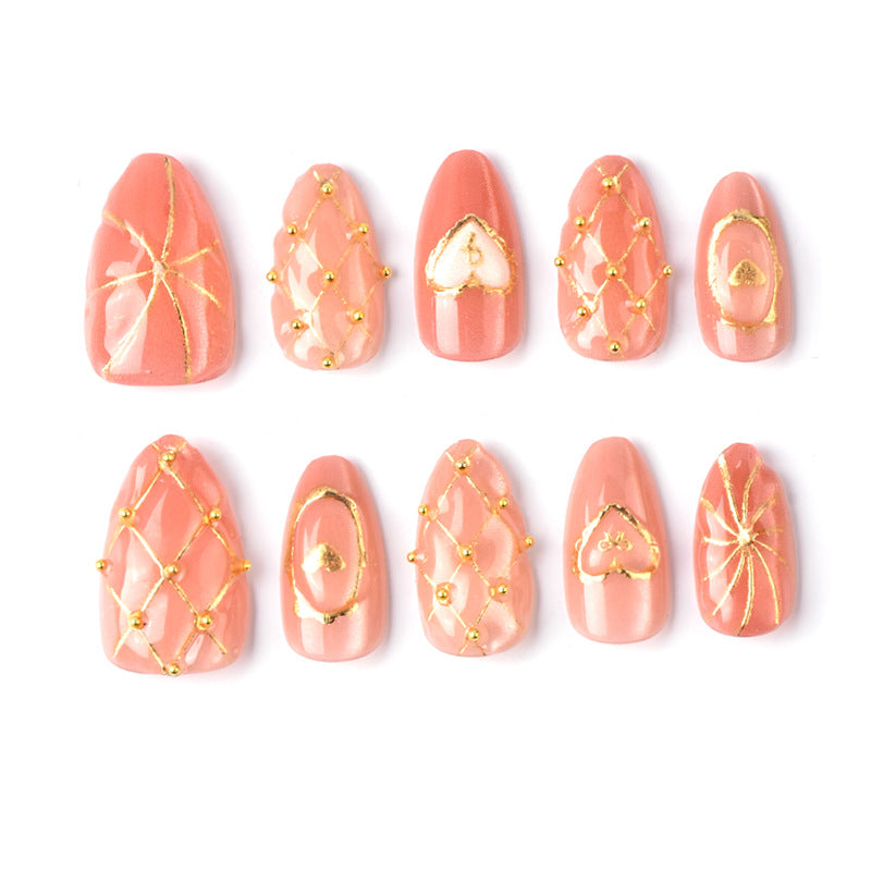 Artistic Nail Art Set with Gold Accents Stornfield