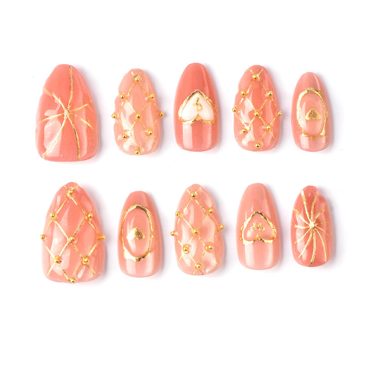 Artistic Nail Art Set with Gold Accents Stornfield