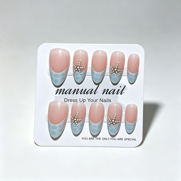 Nautical-Themed Decorative Press-On Nail Tips Stornfield