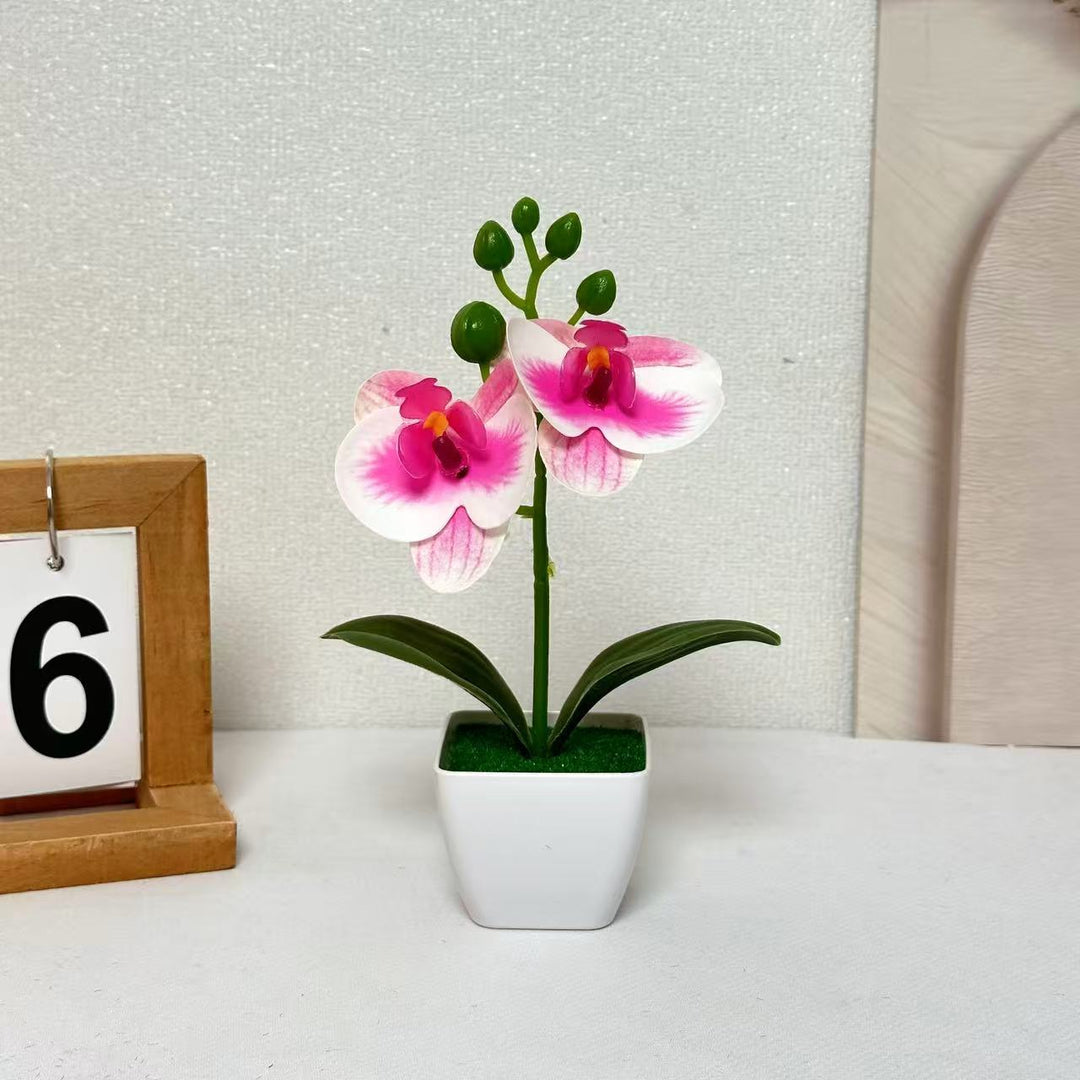 Lifelike Floral Orchid Display for Indoor Home Decor