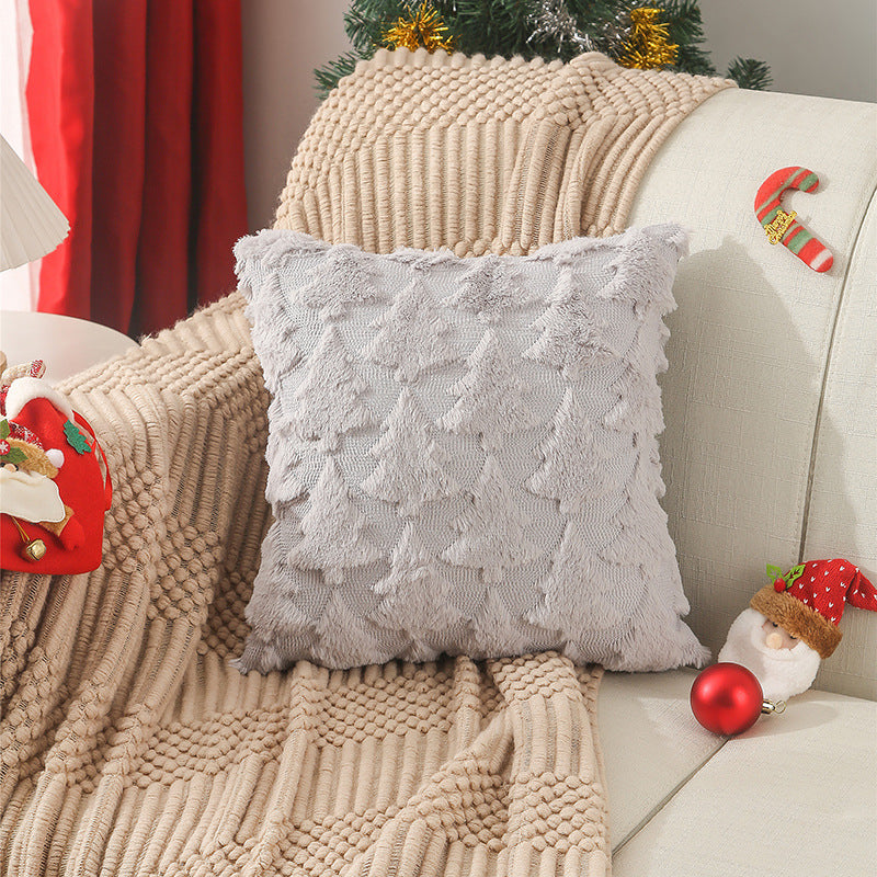 Square Faux Fur Textured Throw Pillow Cover with Hidden Zipper